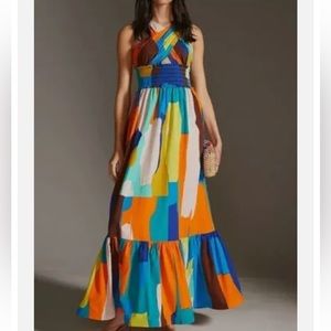 ANTHROPOLOGIE plenty by Tracy Reese printed halter dress